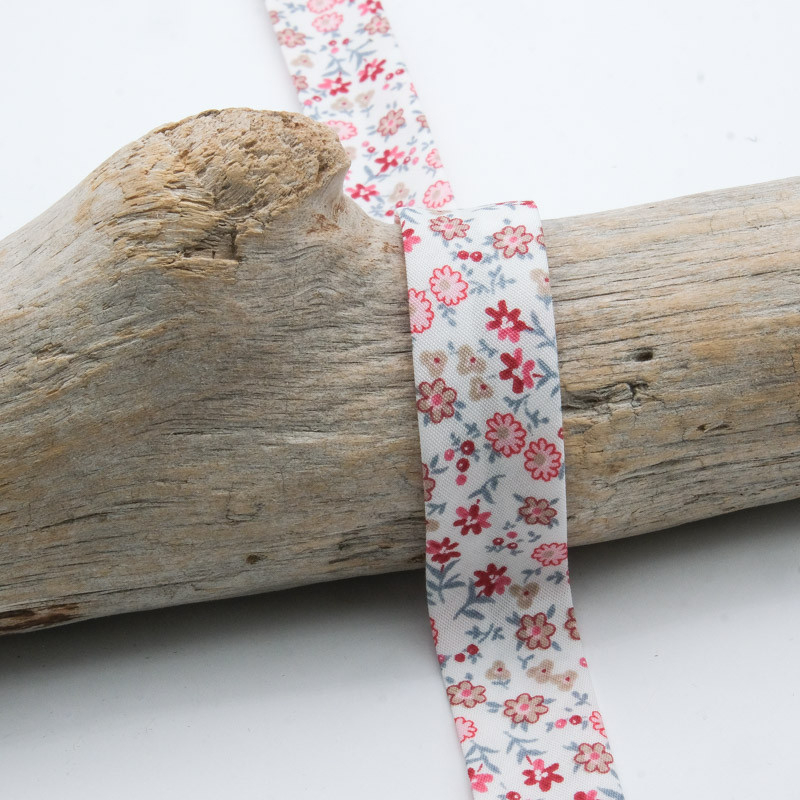 18MM red floral bias tape